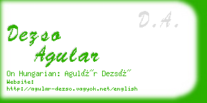 dezso agular business card